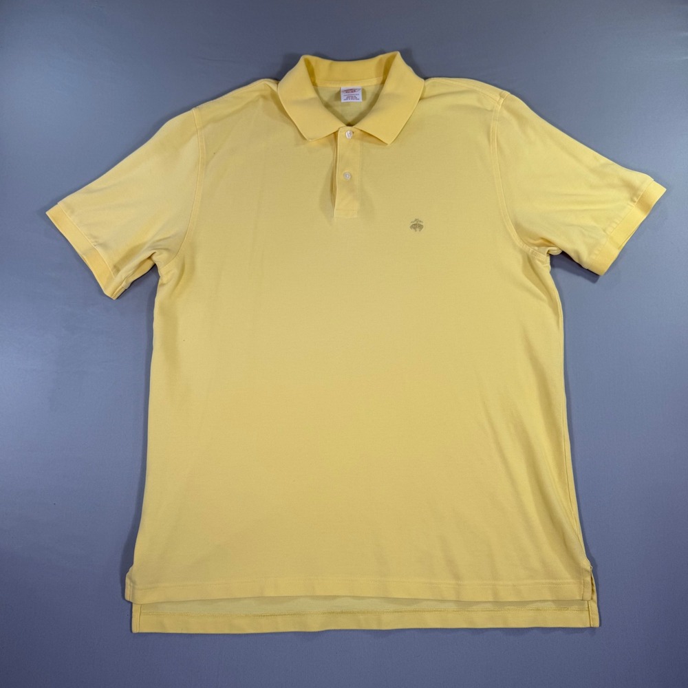 Brooks Brothers Performance Polo Shirt Large Yellow Preppy Collegiate Old Money